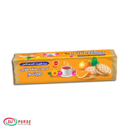 بیسکویت ساقه طلایی کرمدار با طعم پرتقال 192 گرمی مینو